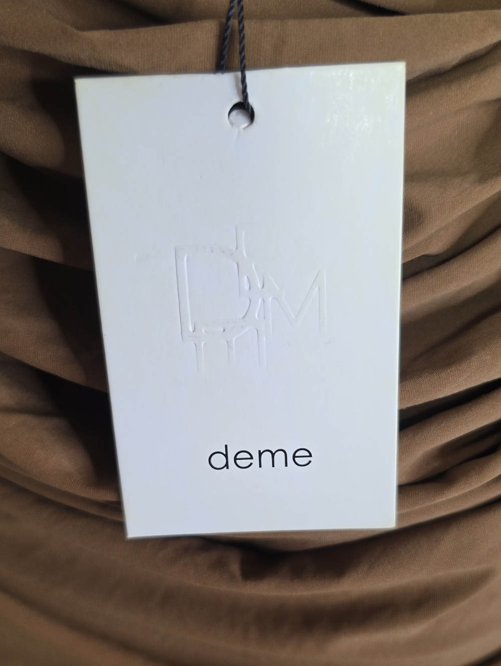 NWT $425 DEME BY GABRIELLA Chloe Dress In Sand Green Medium - Picture 8 of 9